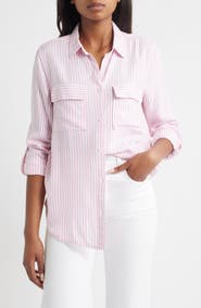 beachlunchlounge Farrah Stripe Button-Up Shirt