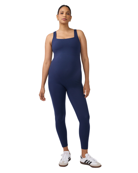 Sleeveless Long Knit Maternity Nursing Unitard
