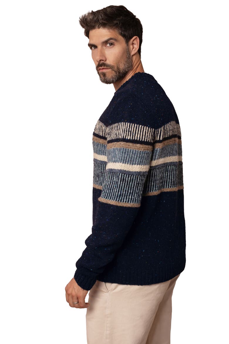 Statement Donegal Wool Sweater, Alternate, color, DARK NAVY
