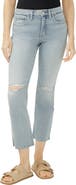 Silver Jeans Co. Most Wanted Ripped Mid Rise Ankle Straight Leg Jeans