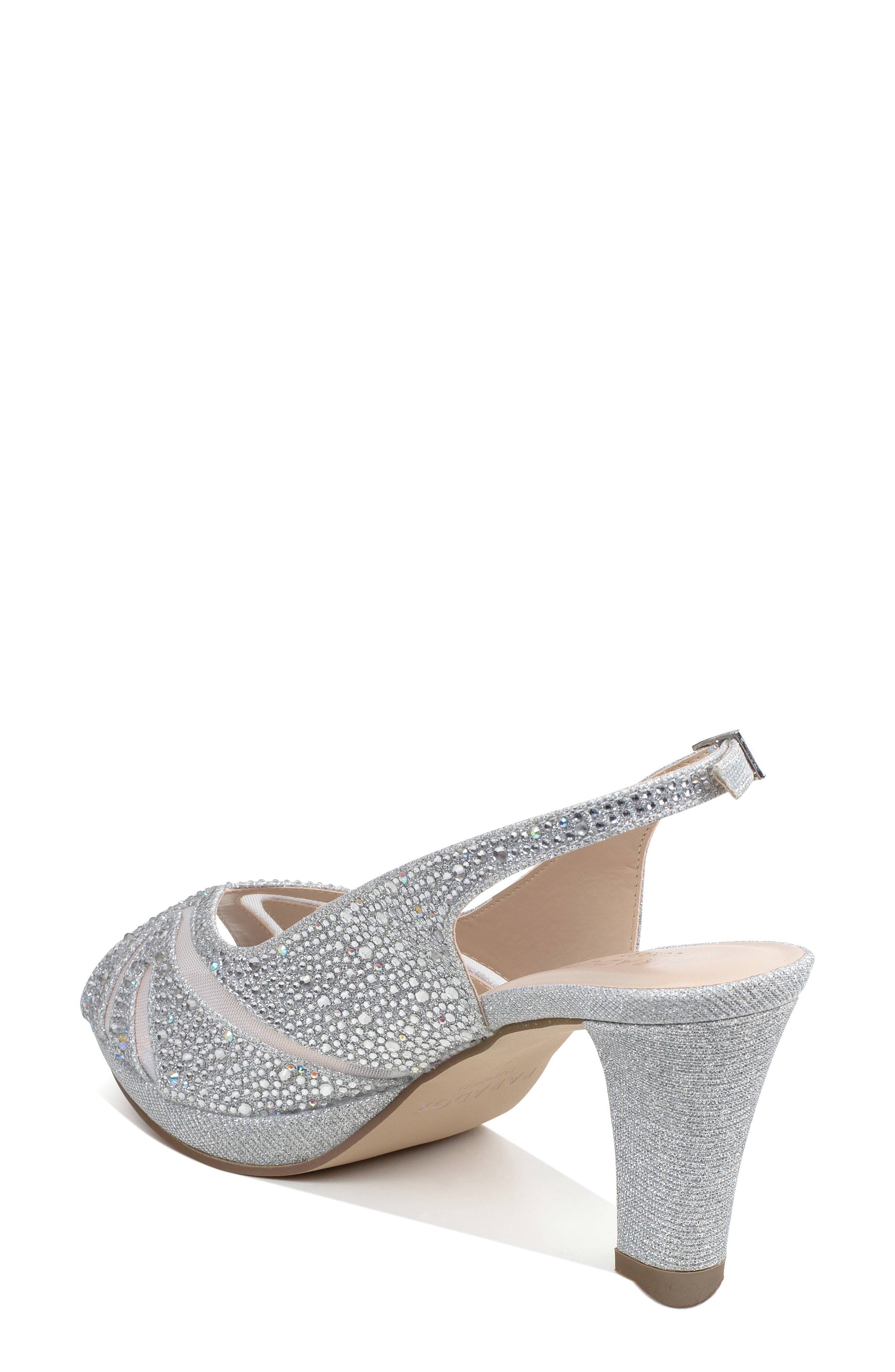 Paradox London Pink Linda Slingback Peep Toe Pump, Alternate, color, Silver