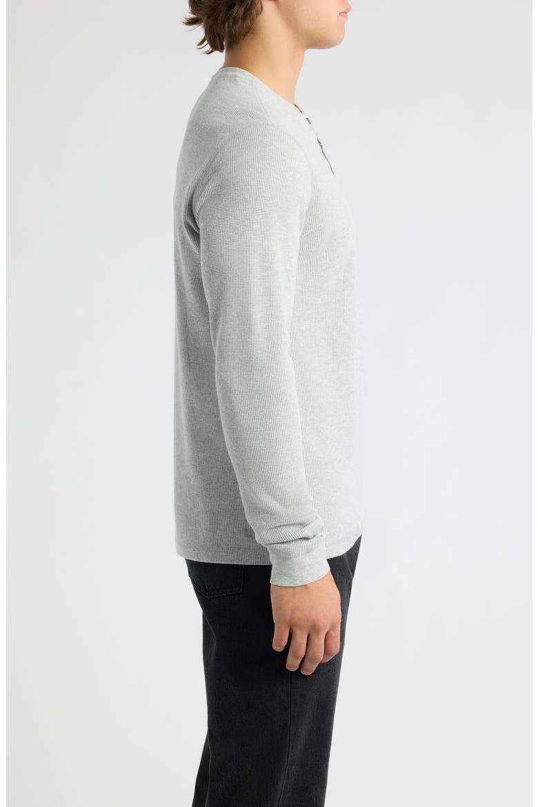 Waffle Knit Henley, Alternate, color, LIGHT HEATHER GREY