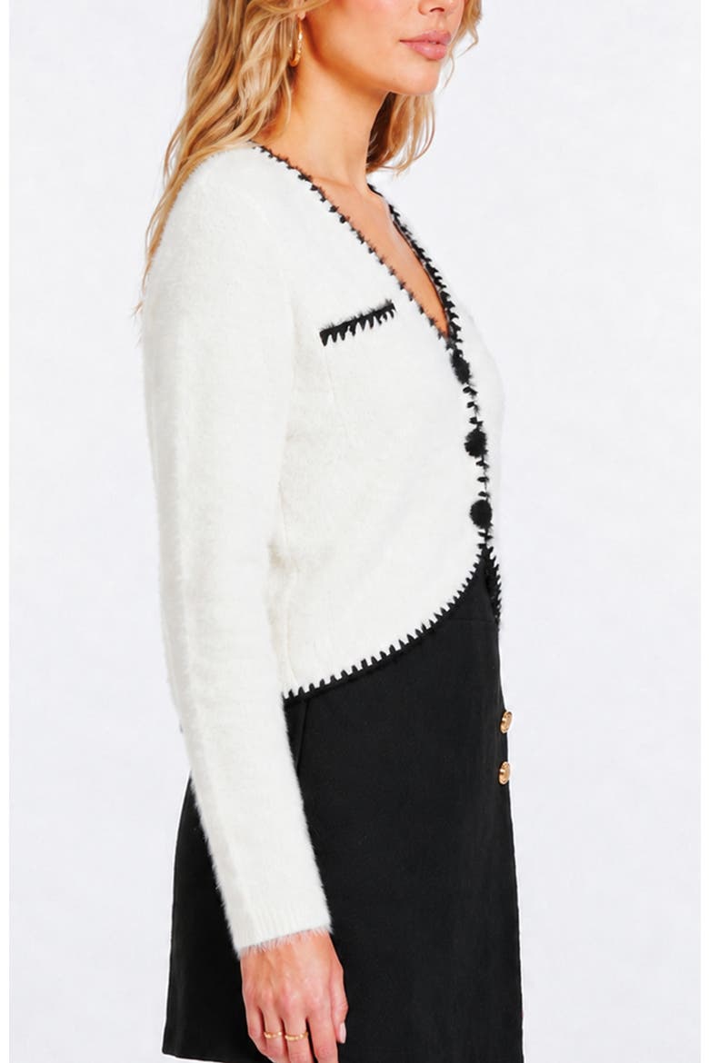 Quinn Whipstitch Cardigan, Alternate, color, Ivory