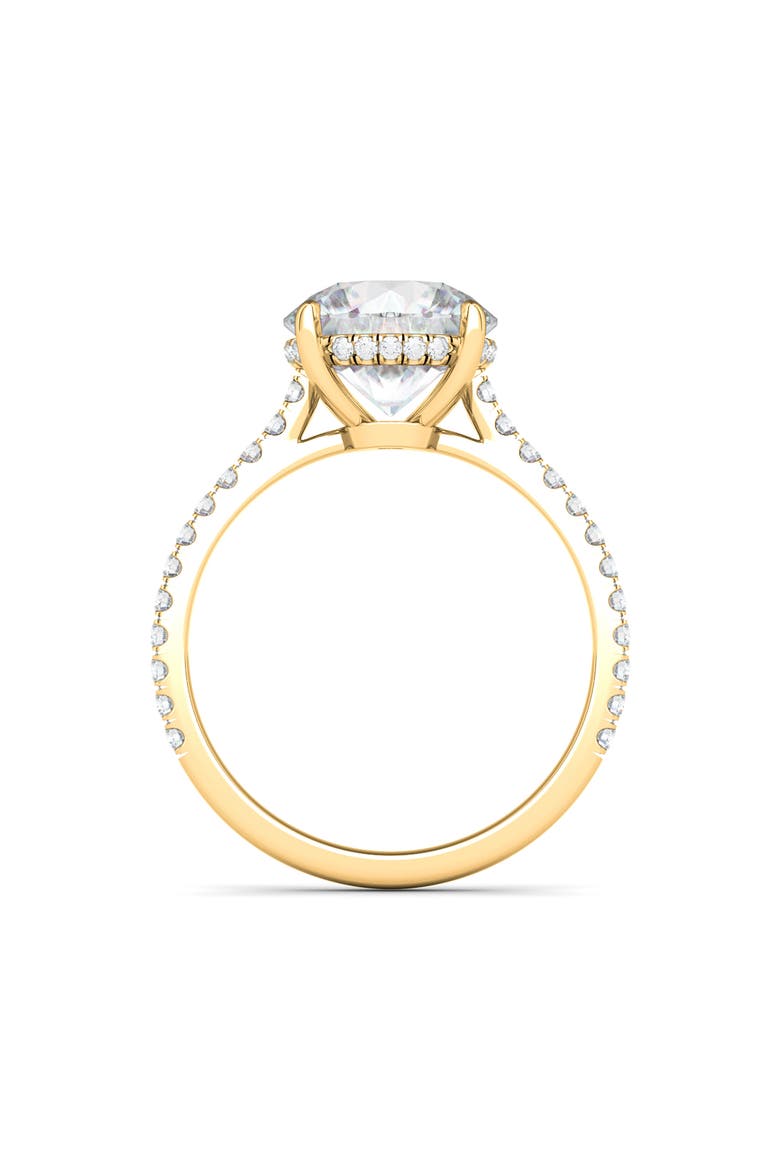 Round Brilliant Cut Pavé Lab Grown Diamond Ring, Alternate, color, 3.00 CTW 18K YELLOW GOLD