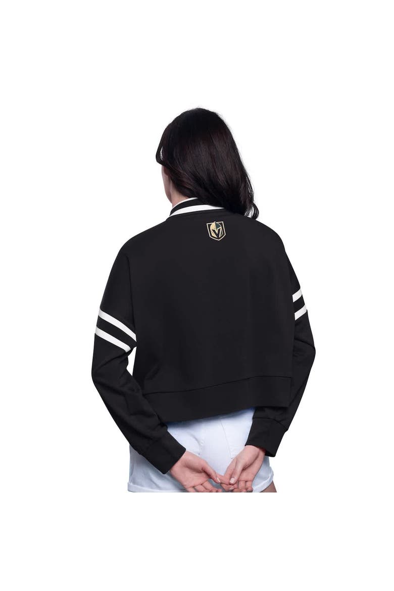 Women's Starter  Black Vegas Golden Knights Power Play Cropped Pullover Sweatshirt, Alternate, color, Black