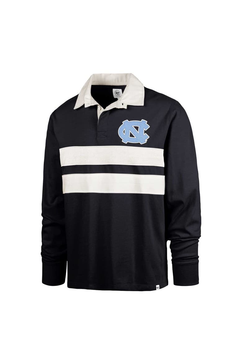 Men's '47 Navy North Carolina Tar Heels Clubhouse Knox Thames Long Sleeve Rugby Polo, Alternate, color, Navy