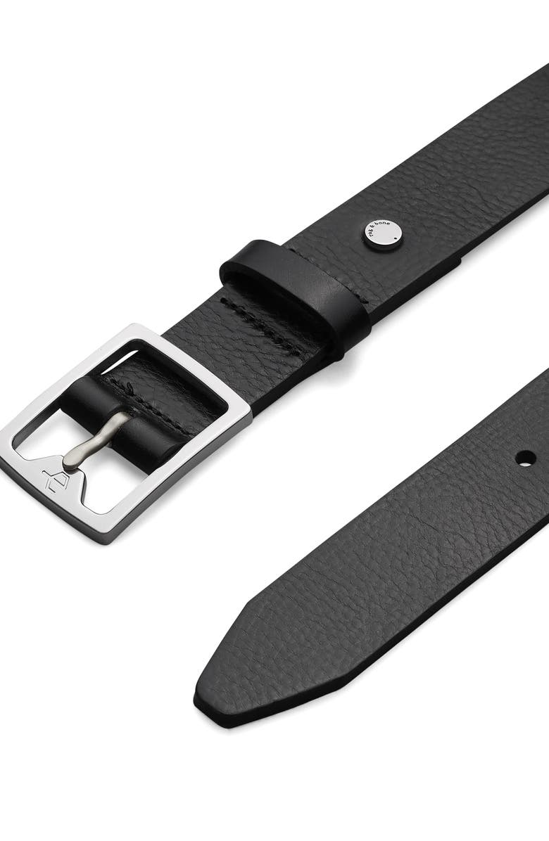 rag & bone Leather Boyfriend Belt, Alternate, color, Black