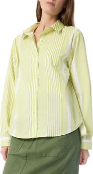 DO by Dee Ocleppo Noelle Stripe Cotton Button-Up Shirt