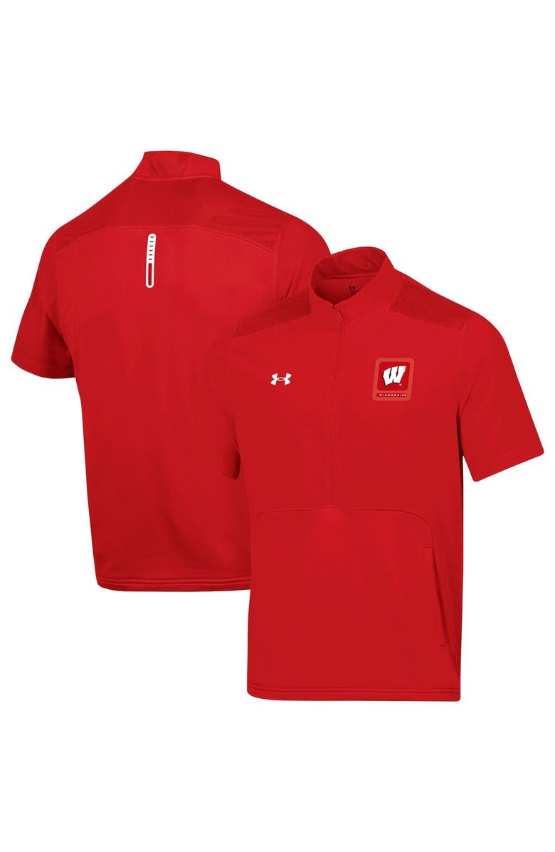 Under Armour Men's Under Armour Red Wisconsin Badgers Motivate Half-Zip Jacket, Main, color, Red