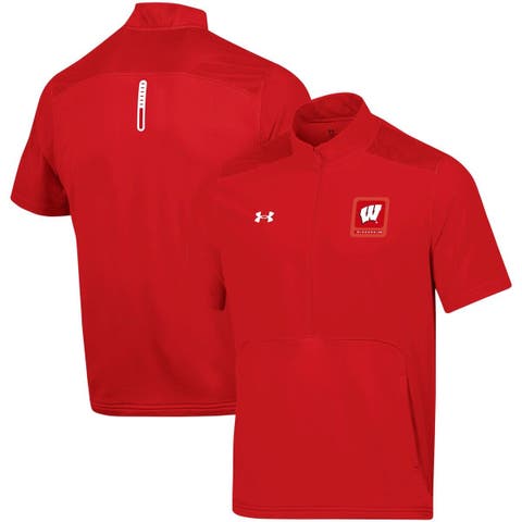 Men's Under Armour Red Wisconsin Badgers Motivate Half-Zip Jacket