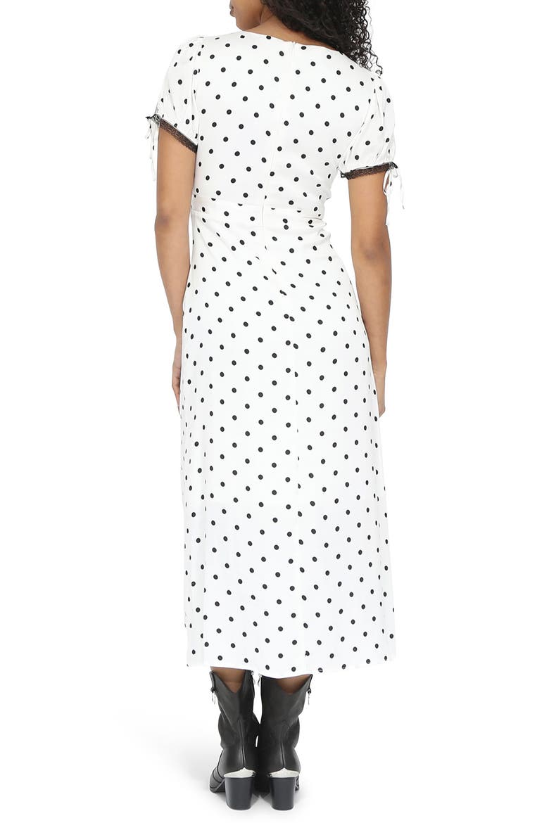 You and I Polka Dot Midi Dress, Alternate, color, BLACK/ WHITE