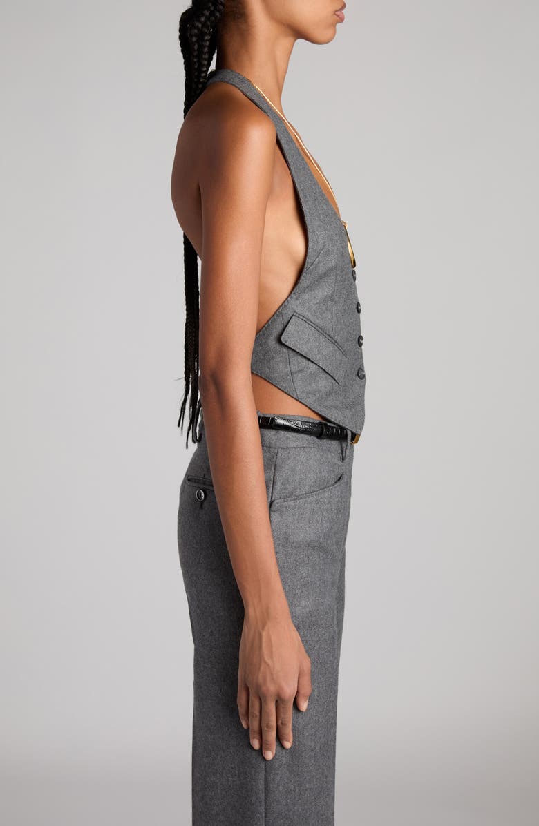 TOM FORD Virgin Wool Twill Halter Vest, Alternate, color, 