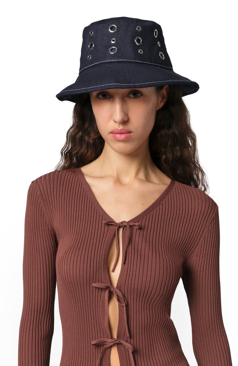 Apparis Slick Denim Bucket Hat, Alternate, color,