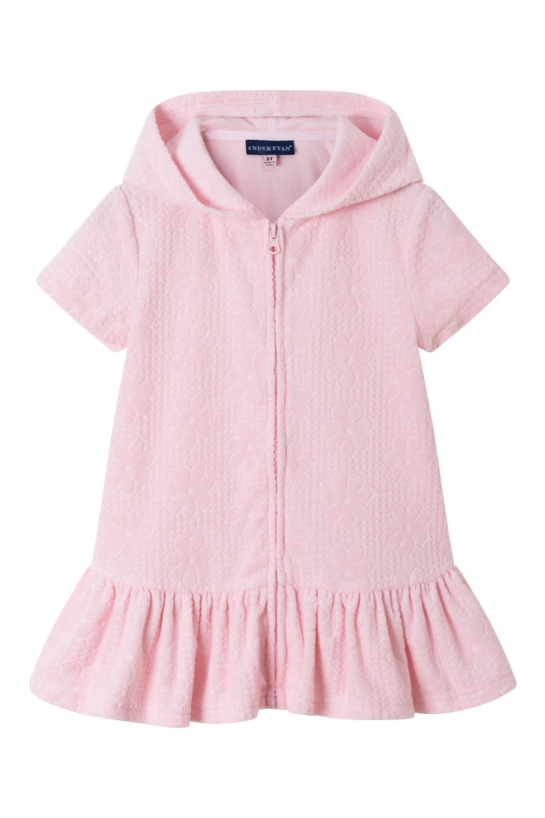Kids' Hooded French Terry Cover-Up Dress, Main, color, PINK