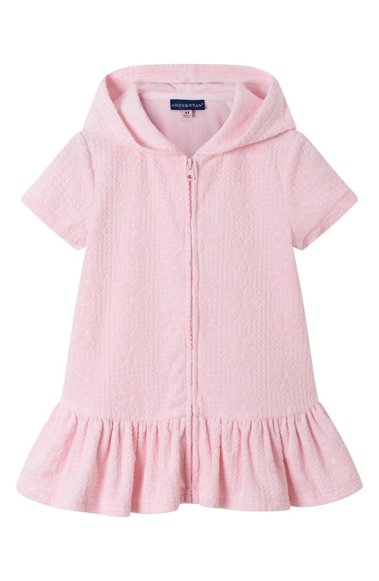 Andy & Evan Kids' Hooded French Terry Cover-Up Dress, Main, color, 