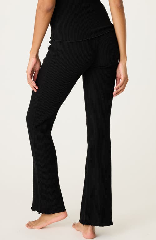Shop Pj Salvage Reloved Rib Knit Pajama Pants In Black
