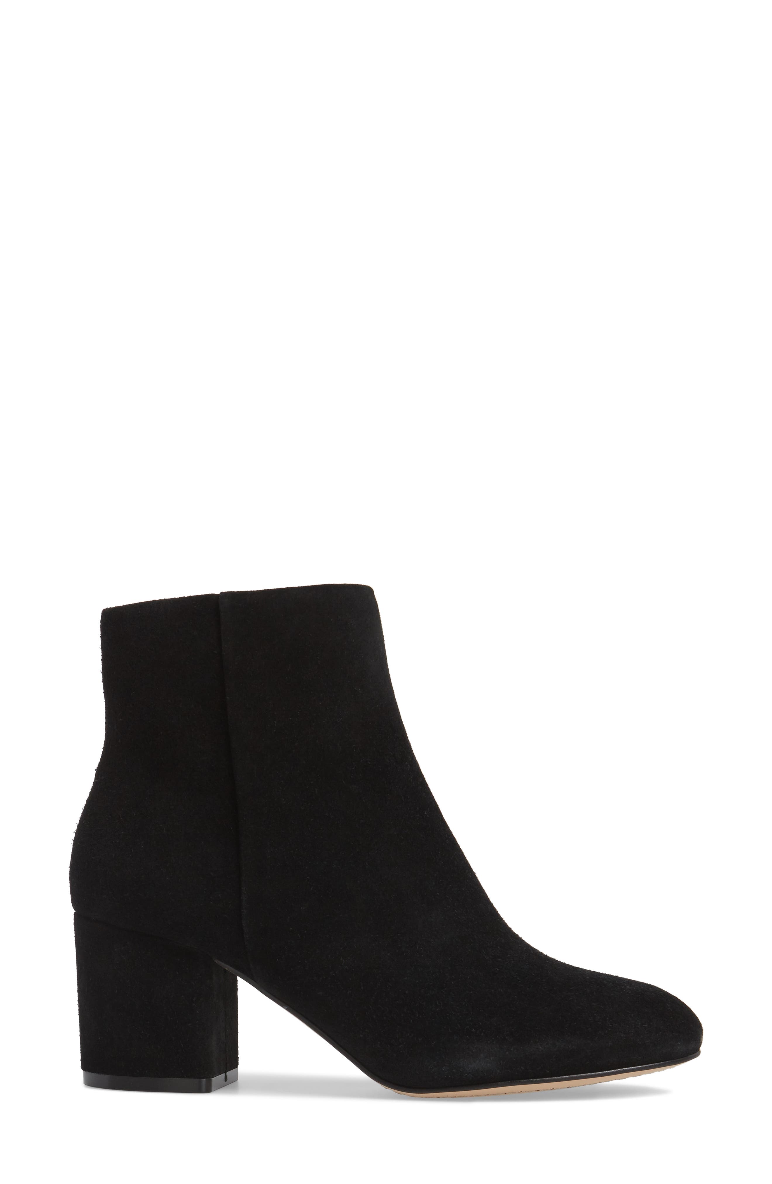 Daniella Block Heel Bootie, Alternate, color, BLACK SUEDE