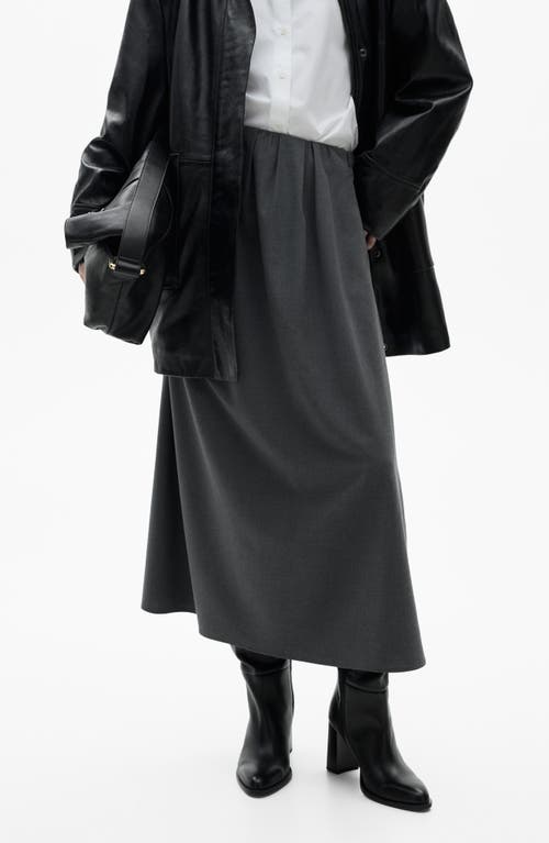 Mango Pleated A-line Skirt In Grey