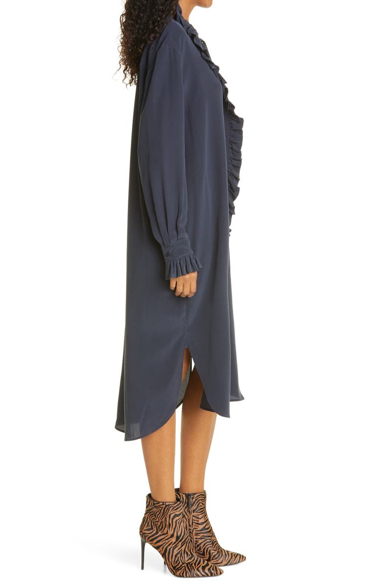 Samsøe Samsøe Jade Long Sleeve Silk Shirtdress, Alternate, color,