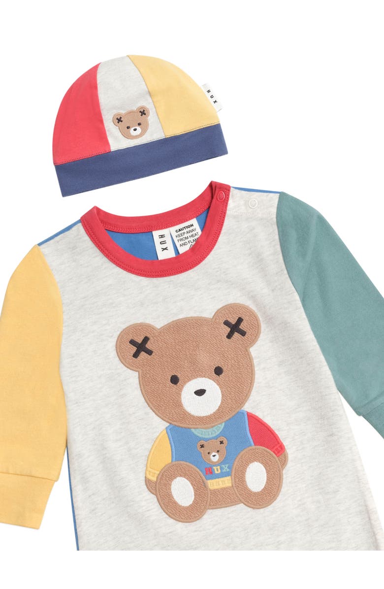 Huxbaby Huxbear Romper & Hat Set, Alternate, color, Multi