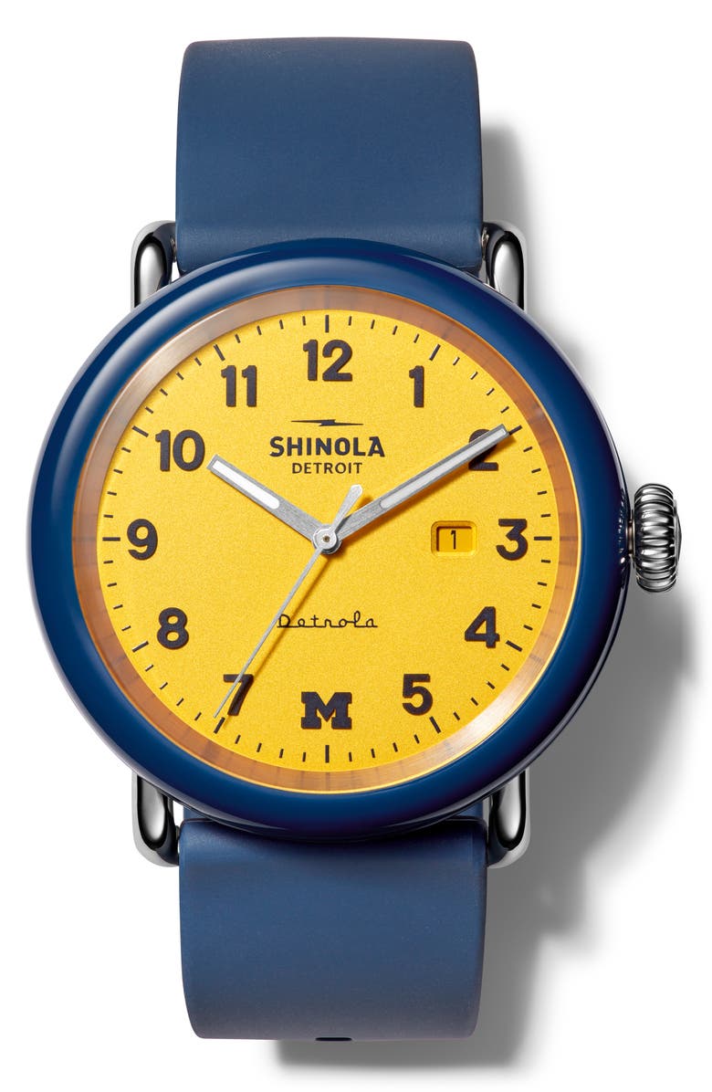 Shinola Detrola The Wolverine Silicone Strap Watch, 43mm, Main, color, 