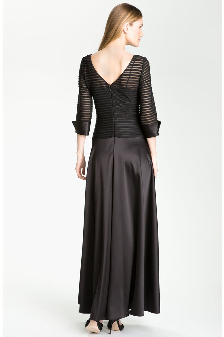Illusion Bodice Dress, Alternate, color, BLACK