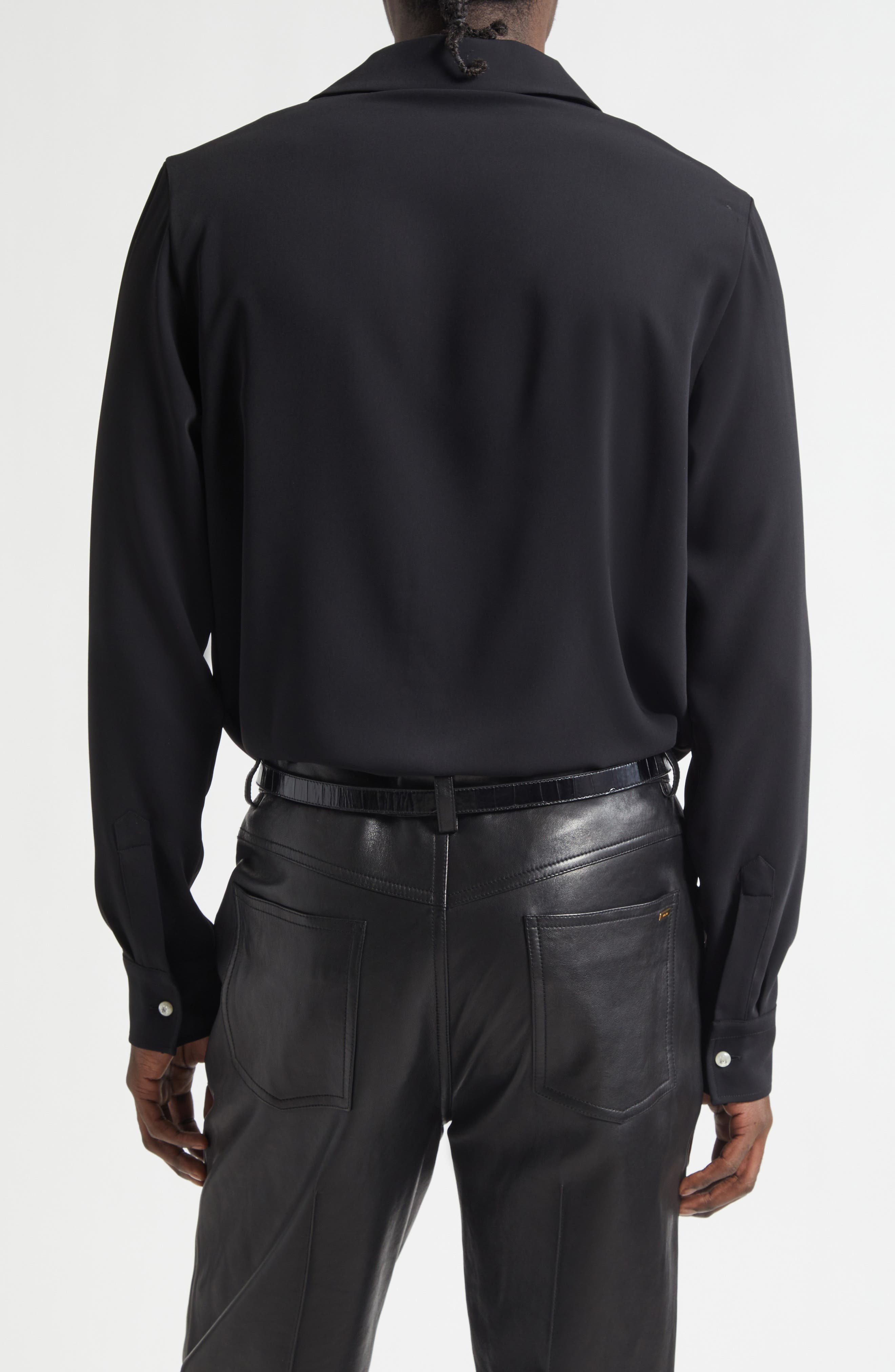 AAKAM Roll-up Pocket Shirts Black Atom Back Snap Patch Pocket 