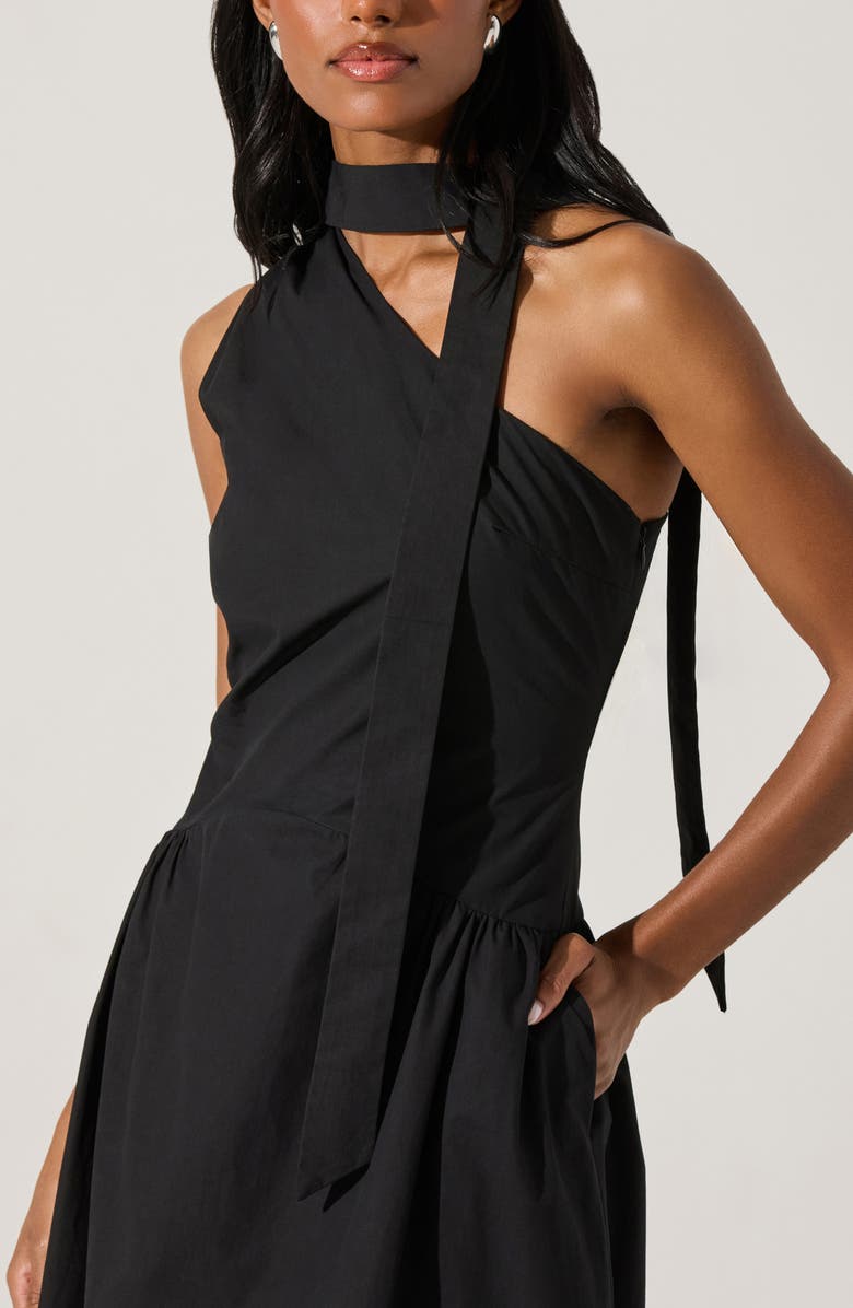 ASTR the Label Scarf Cotton Poplin Fit & Flare Dress, Alternate, color,