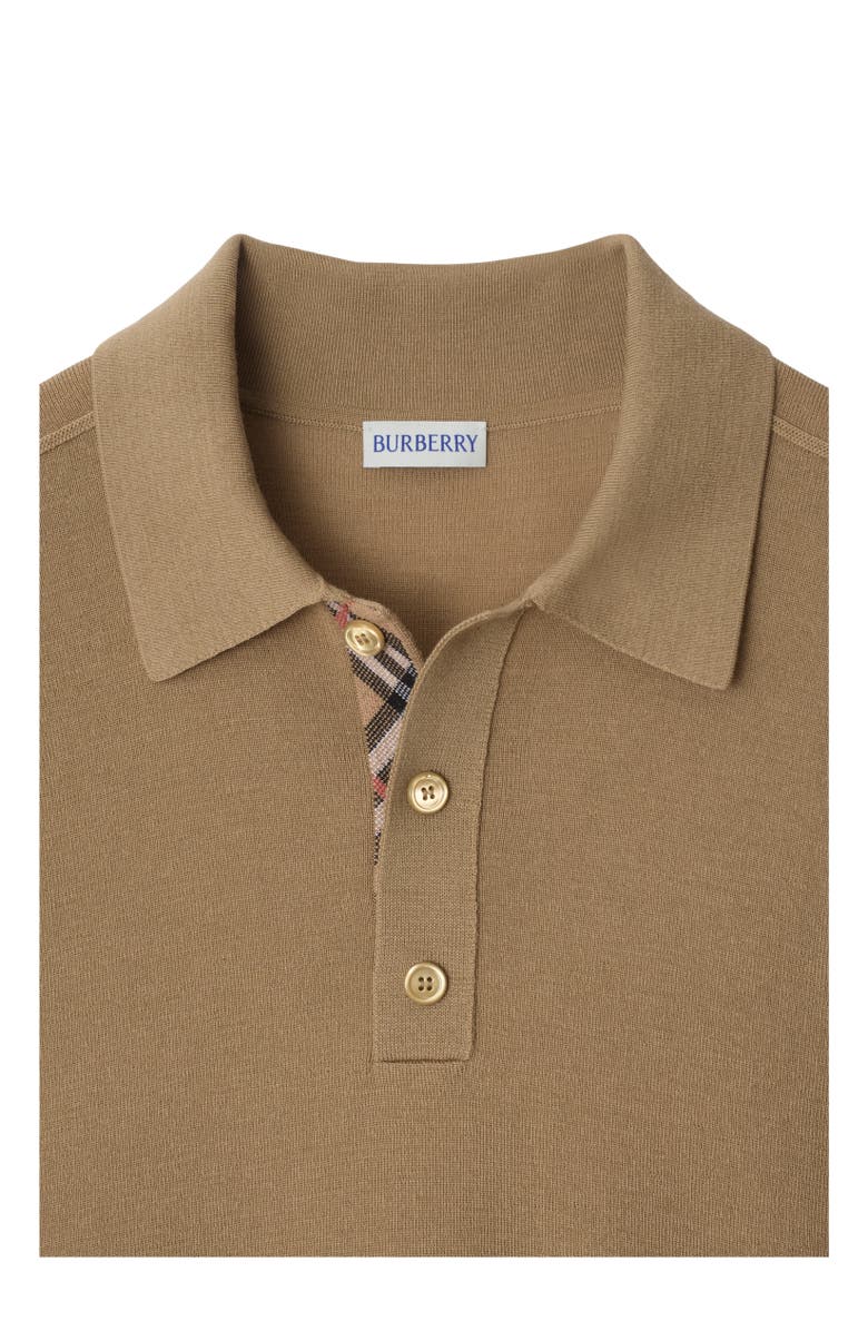 Burberry Wool Polo Shirt, Alternate, color, Flax Beige
