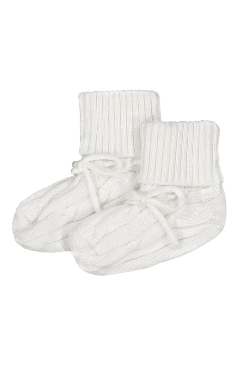 Hope & Henry Baby Organic Cotton Sweater Beanie and Bootie Set, Alternate, color, Soft White