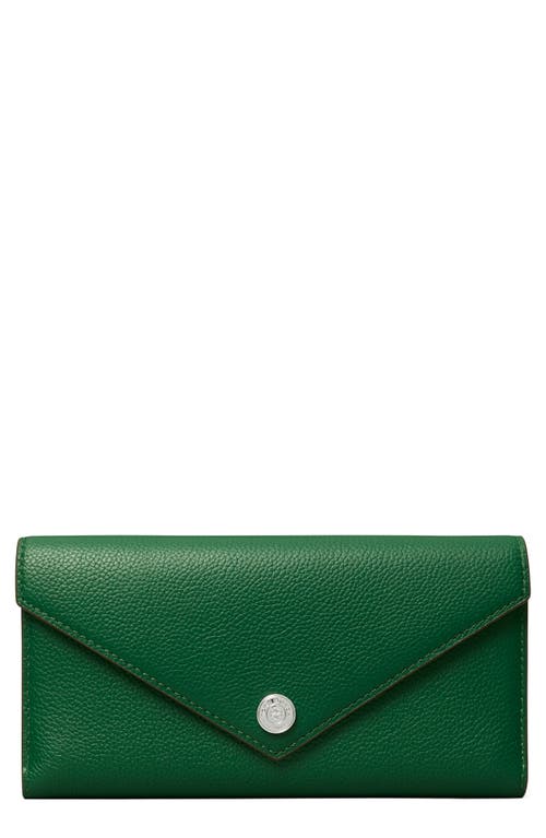 Tory Burch Long Pebble Leather Trifold Envelope Wallet