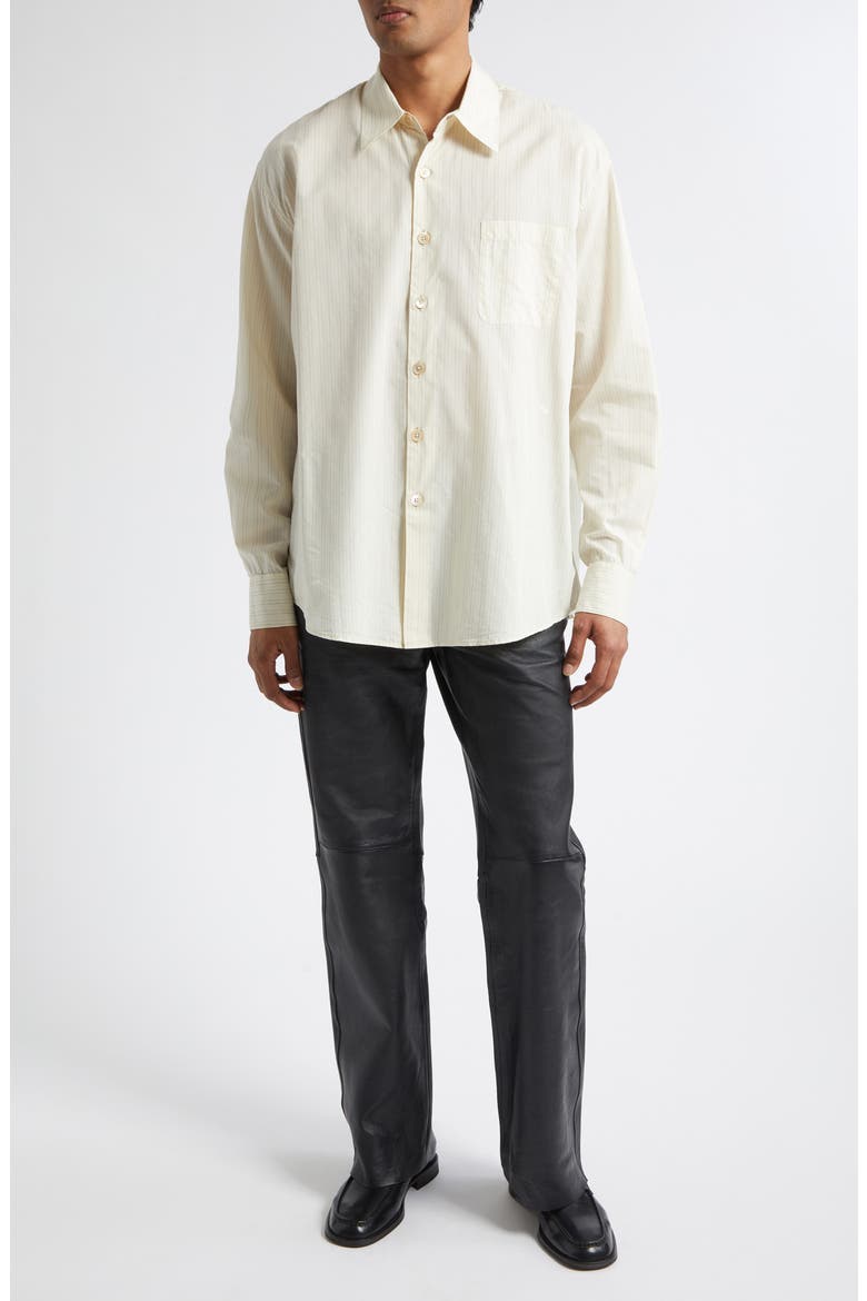 Above Stripe Button-Up Shirt, Alternate, color, FADED BONE WINDSTRIPE LYOCELL