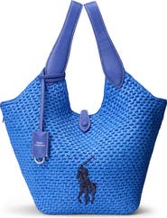 Polo Ralph Lauren Raffia & Leather Medium Tote
