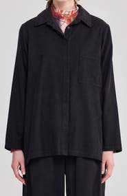 LUUKAA Adele Velvet Button Shirt