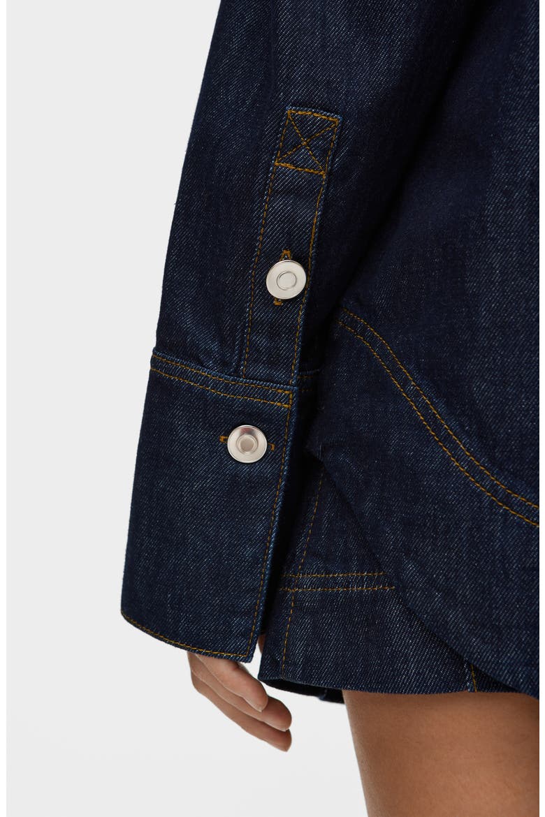 Fog Stud Detail Organic Cotton Denim Jacket, Alternate, color, INDIGO