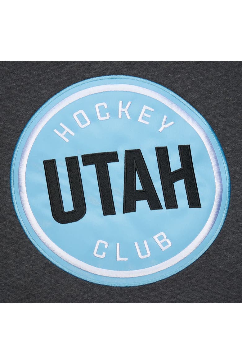 Men's Mitchell & Ness Anthracite Utah Hockey Club Playoff Pullover Hoodie, Alternate, color, Anthracite