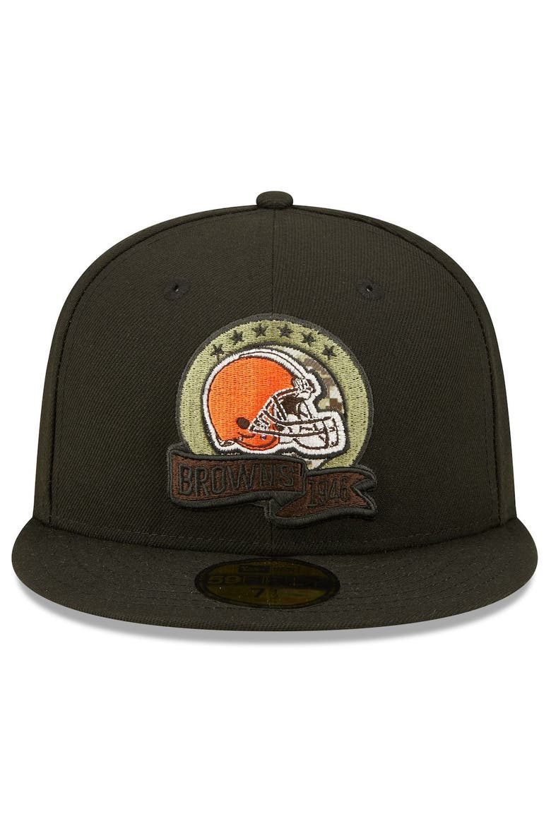 Men's New Era Black Cleveland Browns 2022 Salute To Service 59FIFTY Fitted Hat, Alternate, color, Black