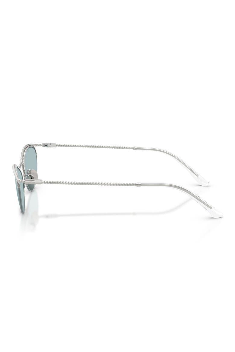 50mm Semi Rimless Butterfly Sunglasses, Alternate, color, SILVER / BLUE
