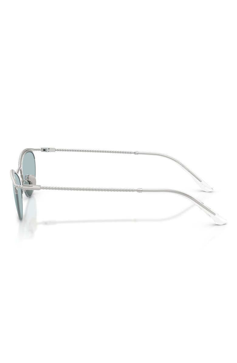 AX Armani Exchange 50mm Semi Rimless Butterfly Sunglasses, Alternate, color, Silver / Blue