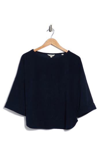Max Studio Long Sleeve Knit Corduroy Top In Blue
