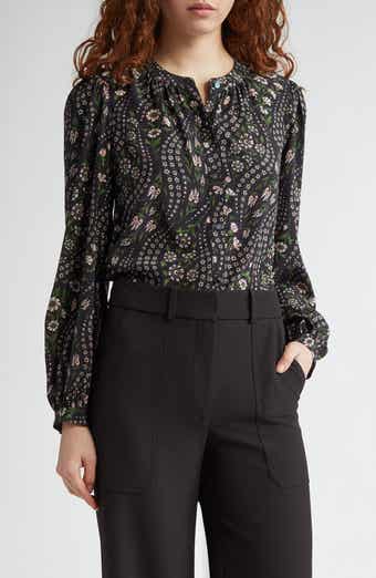 Veronica Beard Ashlynn Floral Stretch Silk Top