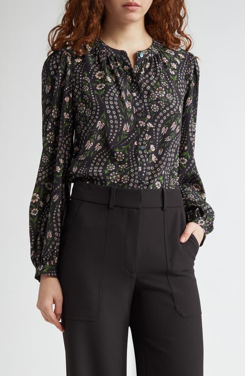 Veronica Beard Ashlynn Top In Black Multi