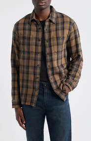 AG Mason Plaid Flannel Button-Up Shirt