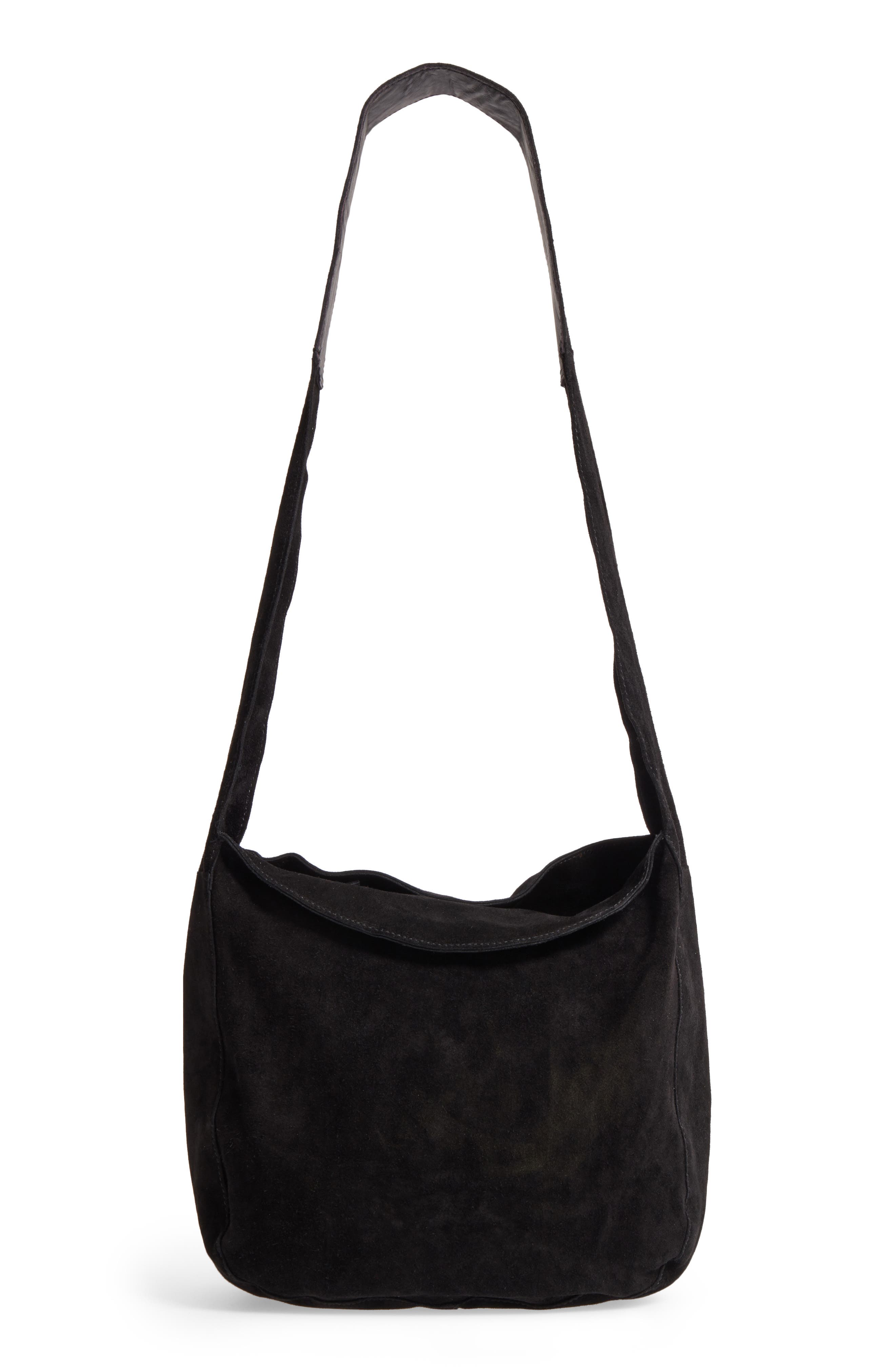 Topshop Susie Mini Leather Hobo, Main, color, 