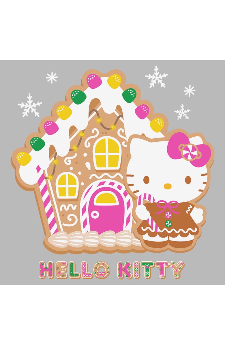 Hello Kitty Men's Hello Kitty Gingerbread House and Kitty Graphic T-Shirt, Alternate, color, Sport Grey