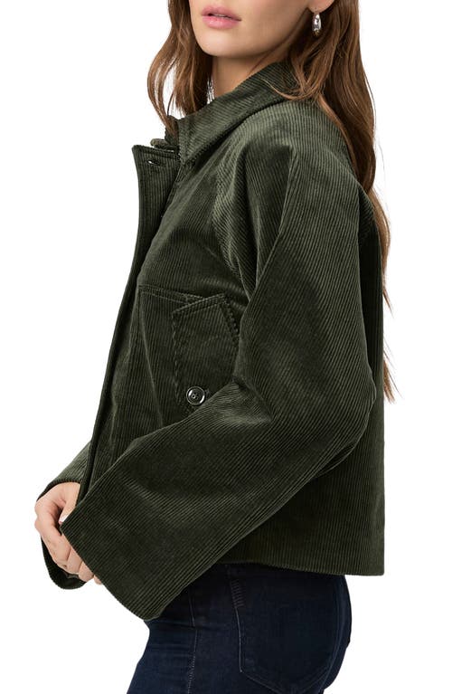 Paige Tylee Boxy Corduroy Jacket In Dark Fern Green