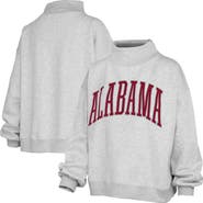 PRESSBOX Women's Pressbox Heather Gray Alabama Crimson Tide Oversized Nelson Mock Neck Sweatshirt