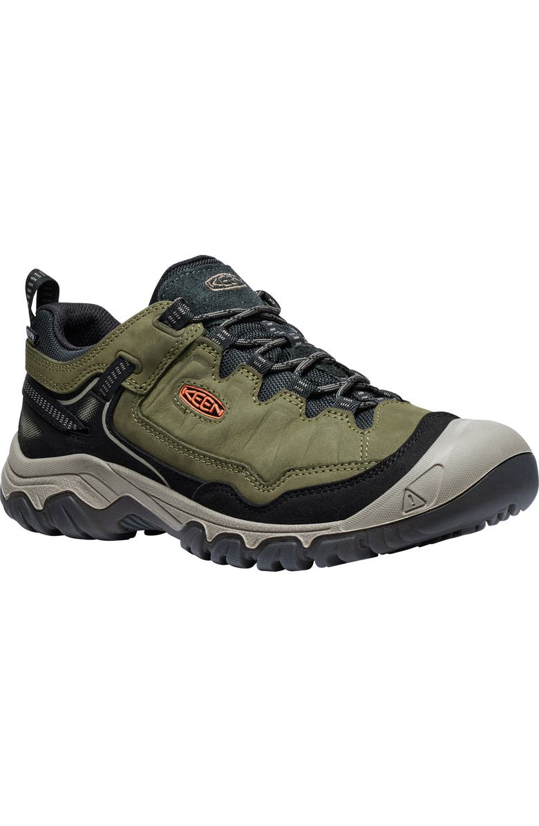 KEEN Targhee IV Waterproof Hiking Shoe, Main, color, Dark Olive/Gold Flam