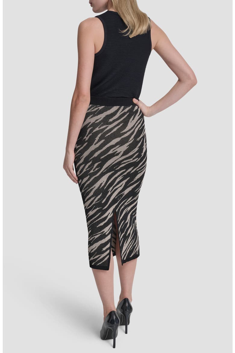Zebra Jacquard Stitch Pencil Skirt, Alternate, color, CONCRETE ANIMAL