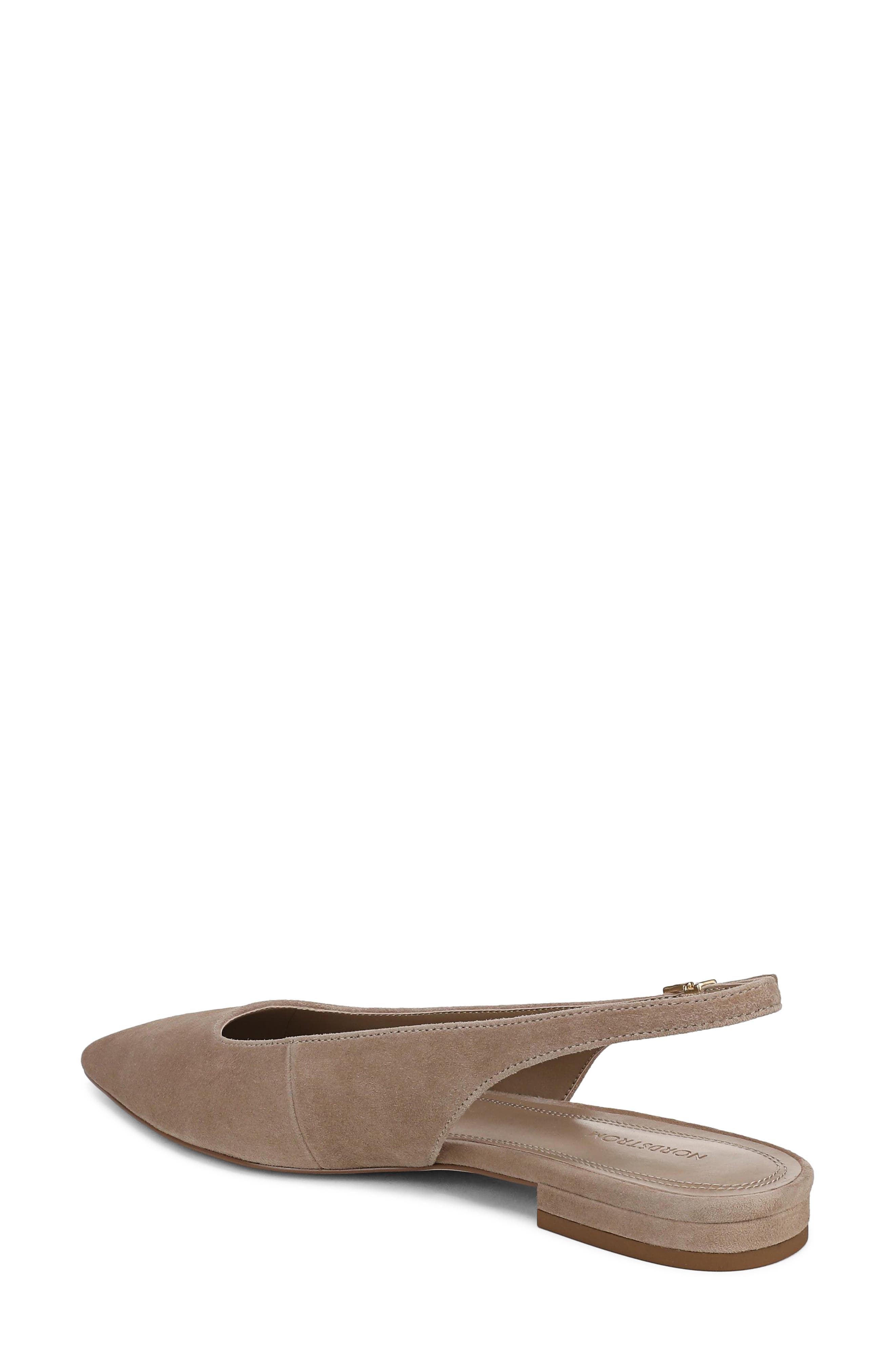 Selina Leather Slingback Flat, Alternate, color, TAUPE TRUFF